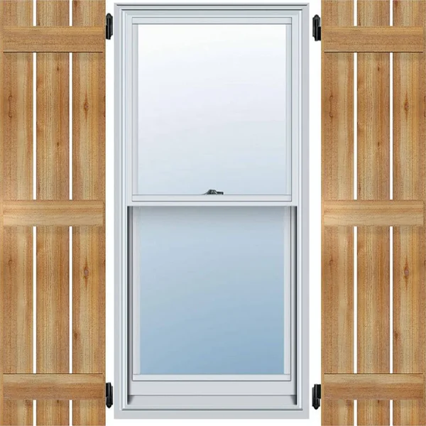 Ekena Millwork RBS06S23X064RWR 23x22W x 64x22H TimberCraft Four 5 3/8x22 Boards Spaced Board-n-Batten Shutters - Rough Sawn Weste