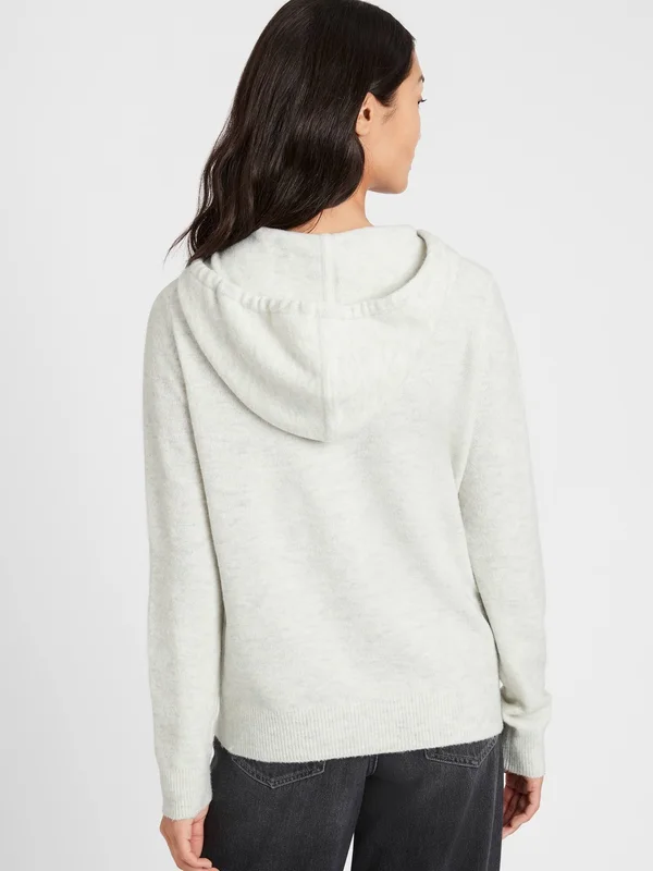 Banana Republic Women's Sweater Hoodie Light Gray Size S