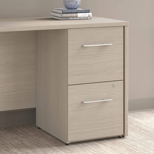 Bush Business Furniture Office 500 16W 2 Drawer File Cabinet - Assembled, Sand Oak