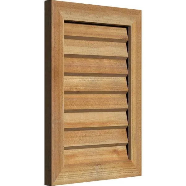 Ekena Millwork GVWVE18X2202RDUWR 18x22W x 22x22H Vertical Gable Vent (23x22W x 27x22H Frame Size): Unfinished, Non-Functional, R