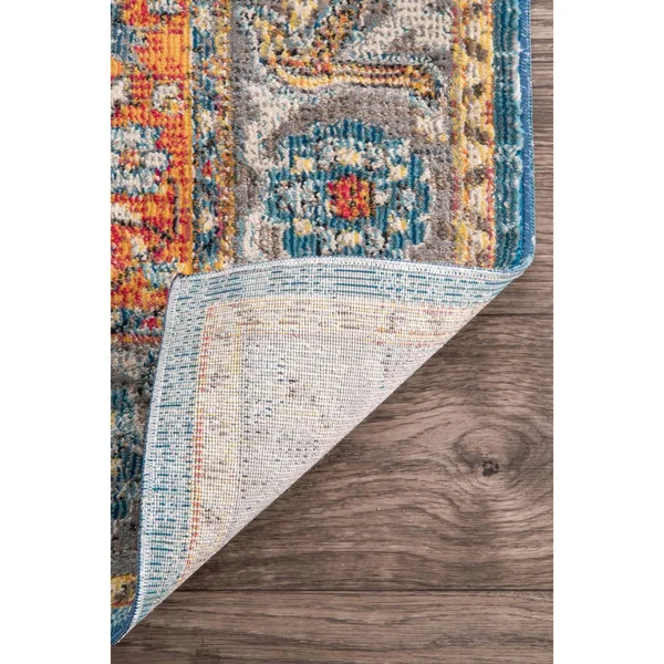 nuLOOM Vintage Medallion Shirlee Blue 9& x 12& Area Rug