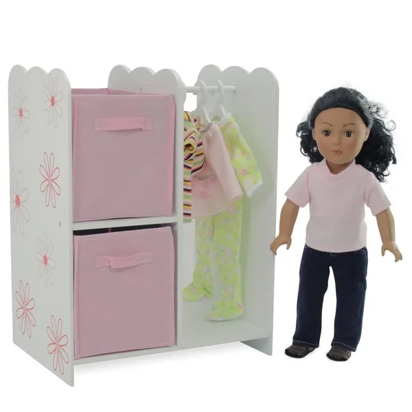 18 inch Doll Storage Clothes Open Wardrobe Furniture Fits 18x22 American Girl Doll