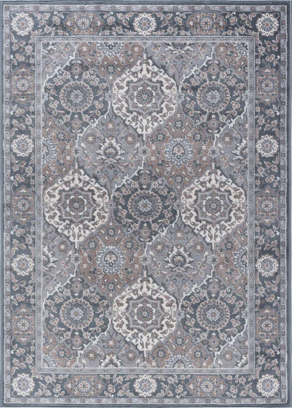 Tayse Rugs Madison Newcomb 7 ft. 10 in. Round Area Rug - Gray