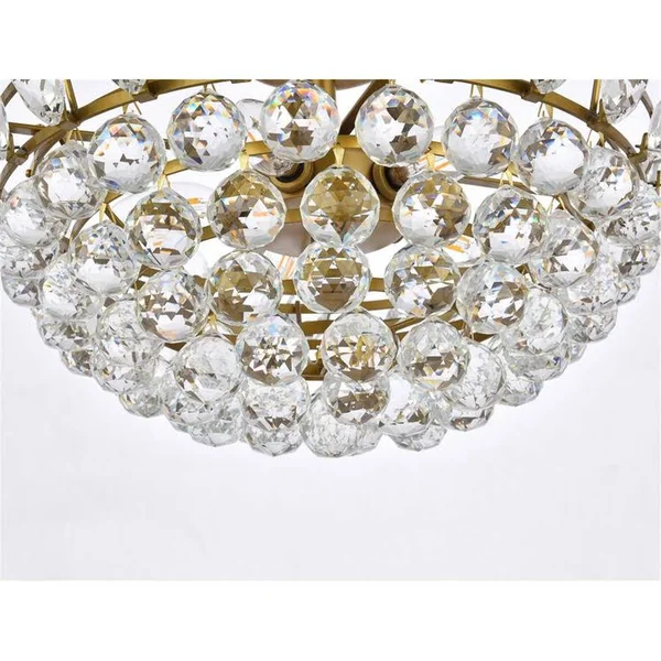 Elegant Lighting 1105F18BR Emilia 18 inch Flush Mount in Brass