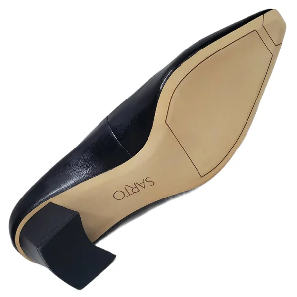 Sarto by Franco Sarto Women's Regal Square Toe Pump - Size: 9.5, Black Nappa Leather