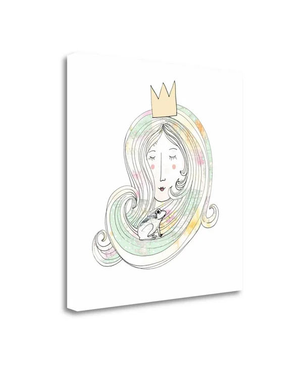 Tangletown Fine Art The Princess and The Frog by Sarah Ogren Giclee Print on Gallery Wrap Canvas - 30x22 x 30x22 - Multi