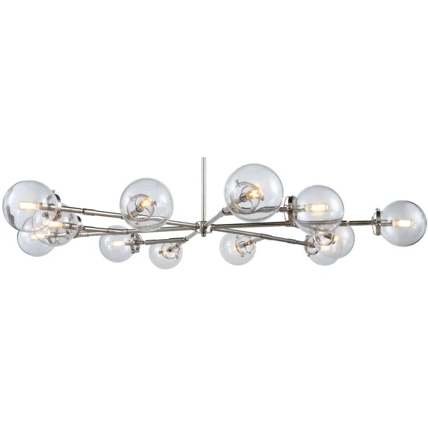 Leda 12 Light Polished Nickel Chandelier Elegant Lighting - 1507g58pn