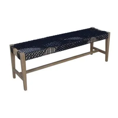 Kristina Wood Bench Langley Street Color: Dark Navy