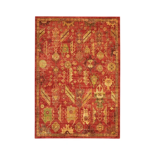 Nourison Jewel JEL04 5&3x22 x 7&5x22 Red Area Rug