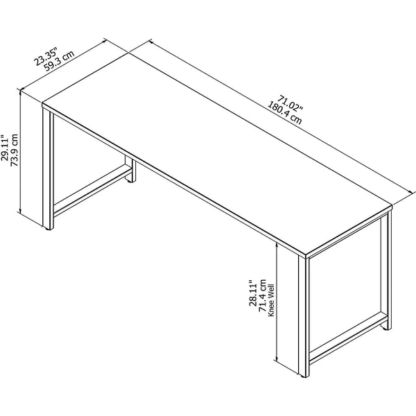 Bush Business Furniture 400 Series 72w x 24d Table Desk with Metal Legs - Platinum Gray
