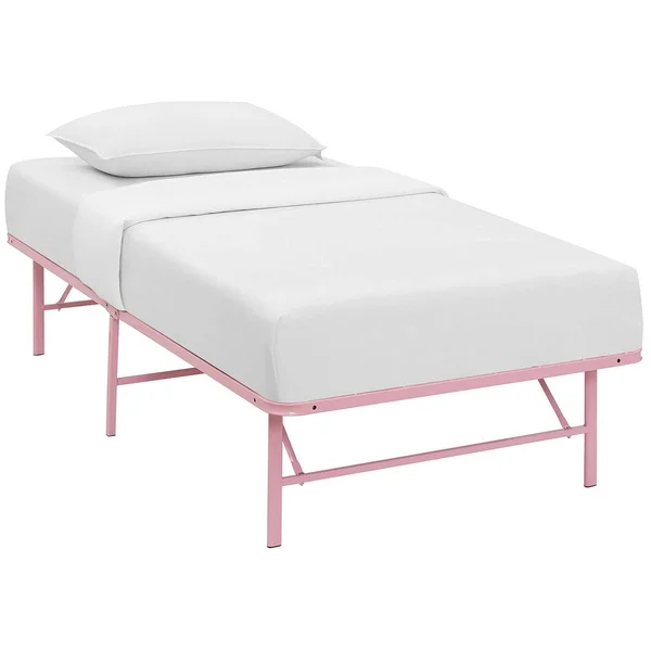 Modway Horizon Stainless Steel Pink Bed Frame, Twin