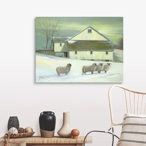 Sheep at Granough - Canvas Wall Art, 40x30, Great Big Canvas