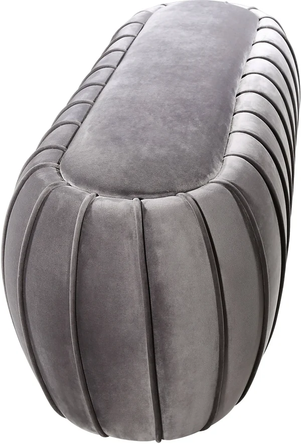 Meridian Furniture 139Grey Delilah Grey Velvet Ottoman & Bench