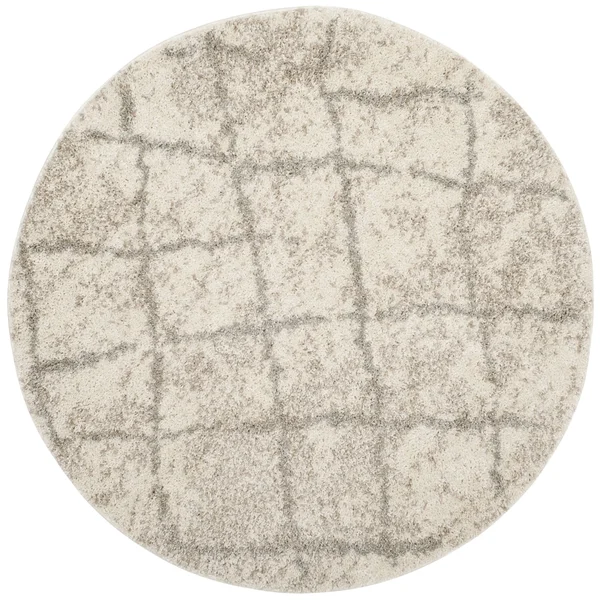 Safavieh Berber Shag BER162C Cream - Light Grey Rug 5&1x22 x 5&1x22 Round