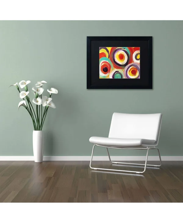 Trademark Fine Art Bright Bold Circles 2x22 by Amy Vangsgard Framed Painting Print - Matte Color: Black, Size: 16x22 H x 20x22 W
