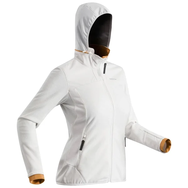 Quechua Women's Snow Hiking Fleece X-Warm Sh500 Jacket in Light Grey, Size Medium