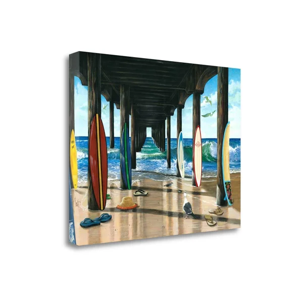 Tangletown Fine Art 'Pier Group' Graphic Art Print on Canvas, Brown