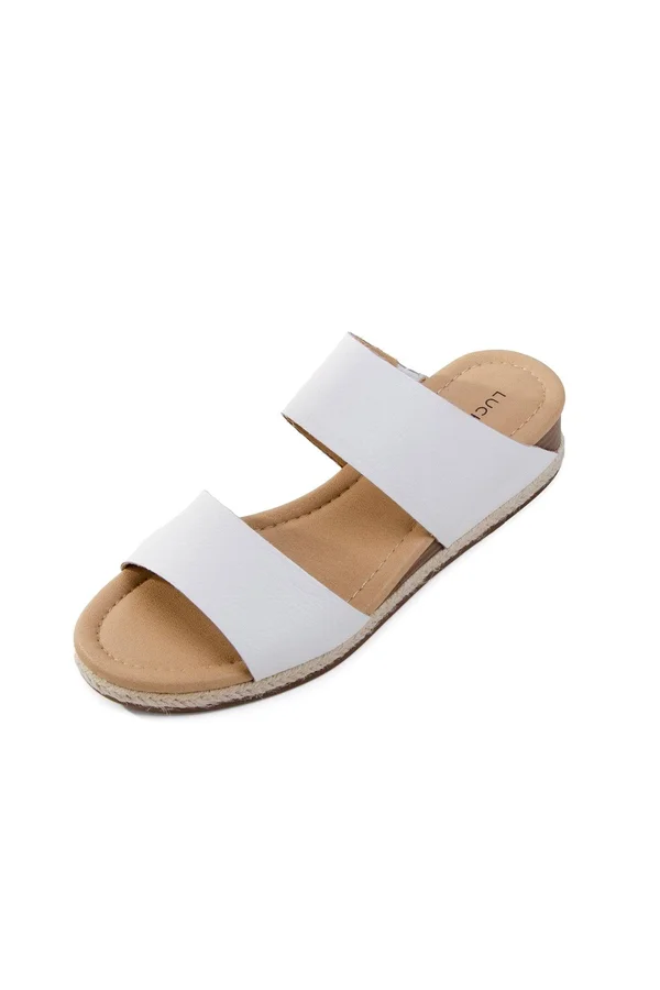 Women's Lucky Brand Wyntor Wedge Slide, Size: 7.5, White