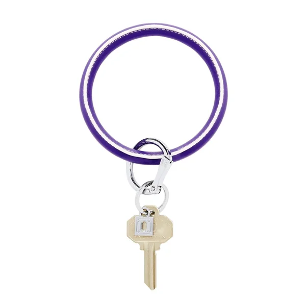 Leather Big O Key Ring - Jewel Tone Collection, Deep Purple Leather