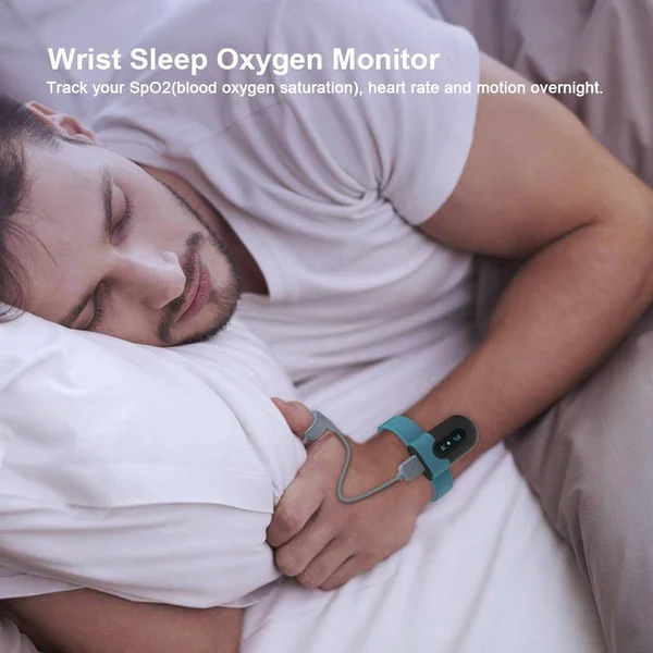 Wellue SleepU Continuous Wrist Oxygen Monitor with Alarm. Sleep Oximetry Report. Track Sleep Apnea Treatments at Home. Free APPu