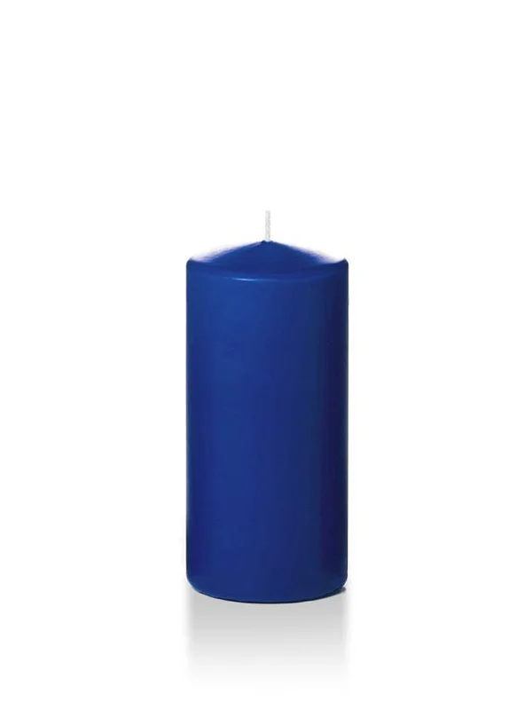 Set of 12, Wholesale Pillar Candles - Royal Blue - 3x22x6x22