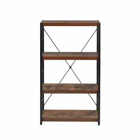 Acme Bob Bookshelf in Weathered Oak & Black 92399 - Size: 43