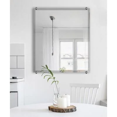 Arbonne Beveled Frameless Mirror Ebern Designs Size: 32x22 H x 36x22 W, Finish: Chrome