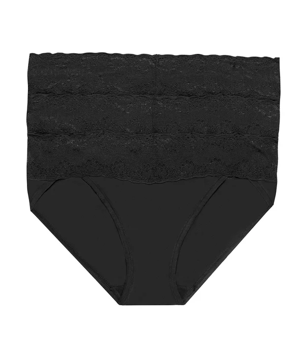 Natori Bliss Perfection One-Size V-kini 3 Pack - Black - Natori