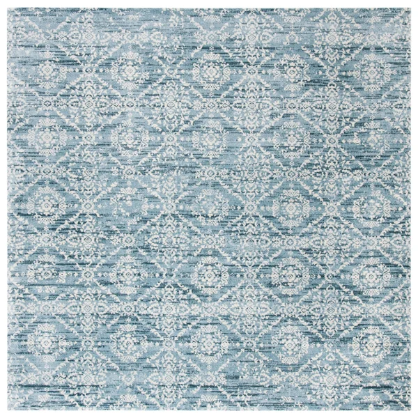 Martha Stewart by Safavieh Janitza Vintage Rug - 6&7x22 x 6&7x22 Square - Denim Blue/Ivory