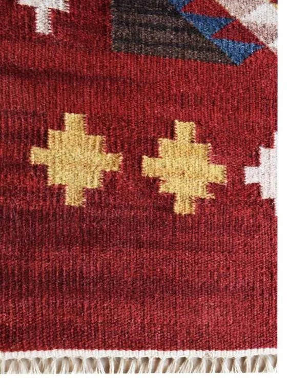 Rugsotic Carpets Hand Woven Flat Weave Kilim Woolen 5&x8& Area Rug Contemporary Multi D00138