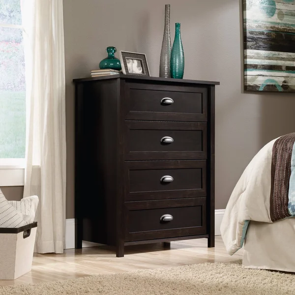 Sauder County Line 4 Drawer Dresser - Estate Black