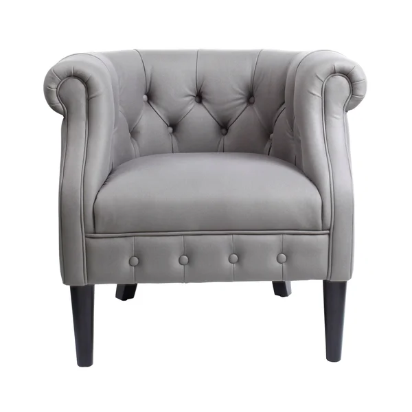 Global Pronex Accent Chair and Storage Ottoman Set, Armchair and Footrest for Living Room Bedroom Home Office, Grey