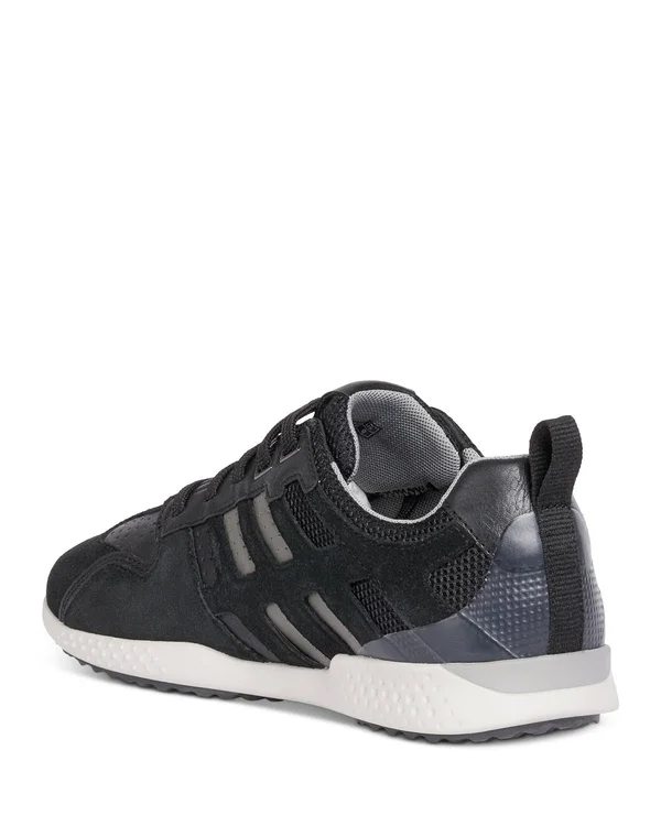 Geox Leather & Suede Sneaker, 41, Black