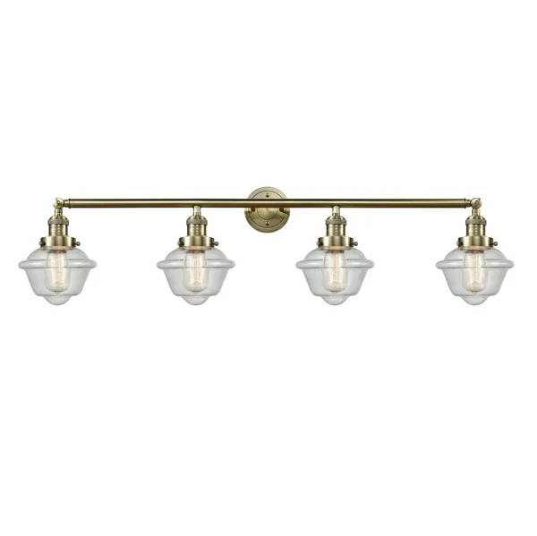 Innovations Lighting Small Oxford 4 Light Bath Vanity Light 215 AB S G534 (Antique Brass)
