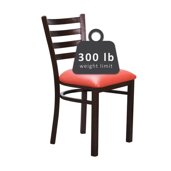 Linon Lassiter Metal Side Chair Set of Two in Antique Bronze and Red