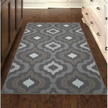 Wrought Studio Flatt Modern Moroccan Trellis Gray/Brown Area Rug - Size: Rectangle 3'4 inch x 5'
