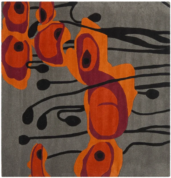 Safavieh Soho Rug SOH853B Grey, Orange, 2& 6x22 x 6&