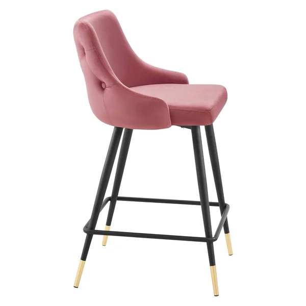 Modway Adorn Performance Velvet Counter Stool Set of 2 - Dusty Rose