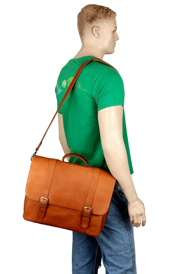 LeDonne Leather Classic Computer Brief Cafe