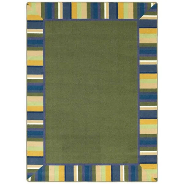Joy Carpets Clean Green Classroom Rug, 5&4x22 x 7&8x22 Oval Bold