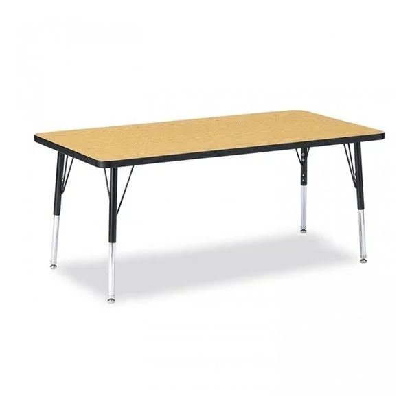 Jonti-Craft 6408JCE007 Berries Gray and Yellow 30x22 x 60x22 Elementary Rectangle Activity Table
