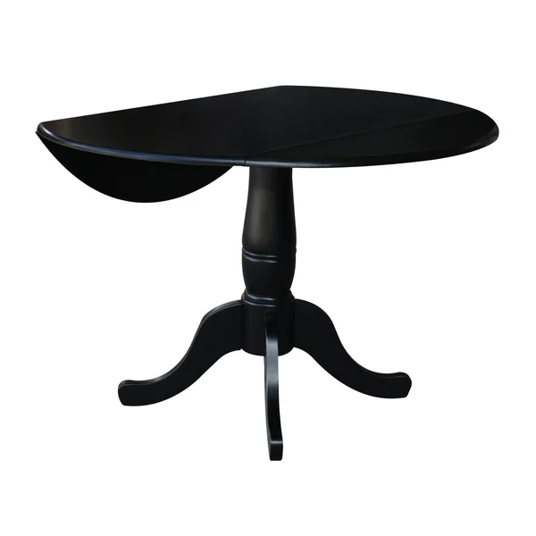 International Concepts 42x22 Round Top Pedestal Table with 2 Chairs, Black