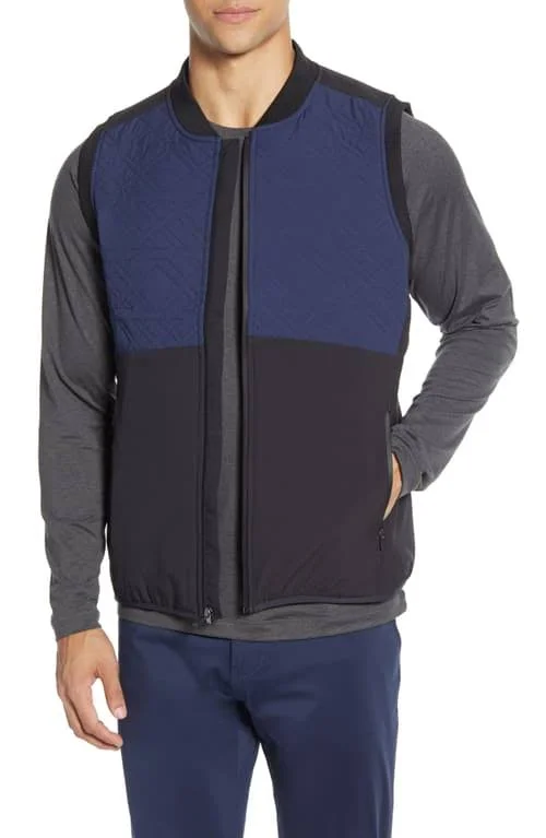 Men's Rhone Midtown Quilted Yoke Vest - Size Large - Black