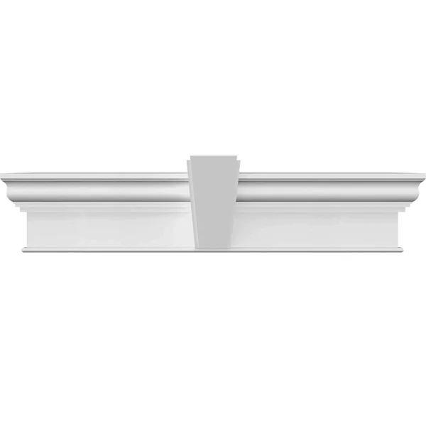 Ekena Millwork CRH12X66KA 66x22 Bottom Width x 74 1/2x22 Top Width x 12x22H x 1 1/4x22P Craftsman Crosshead w/ Deco Keystone