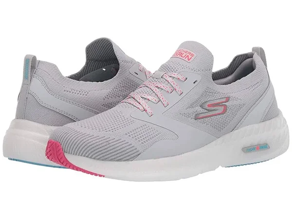 Skechers Women's GOrun Smart Hyper Sneaker, Gray/Hot Pink