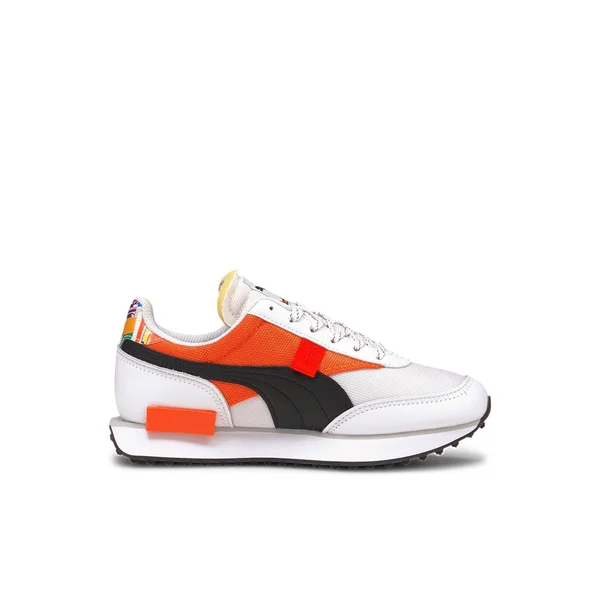 Puma Future Rider Intl Game Sneakers Jr, White/Tigerlily, 6
