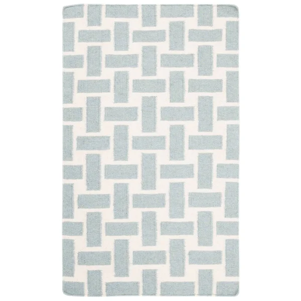Safavieh Dhurries DHU201A 2&6x22 x 4&0x22 Turquoise, Ivory Area Rug