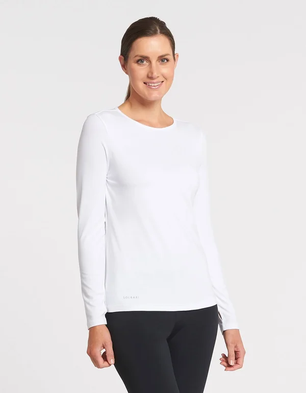 Sun Protective Long Sleeve T-Shirt for Women UPF 50+ - UV Protection White