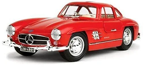 1954 Mercedes Benz 300SL Gullwing Red 1/18 Diecast Model Car by Bburago