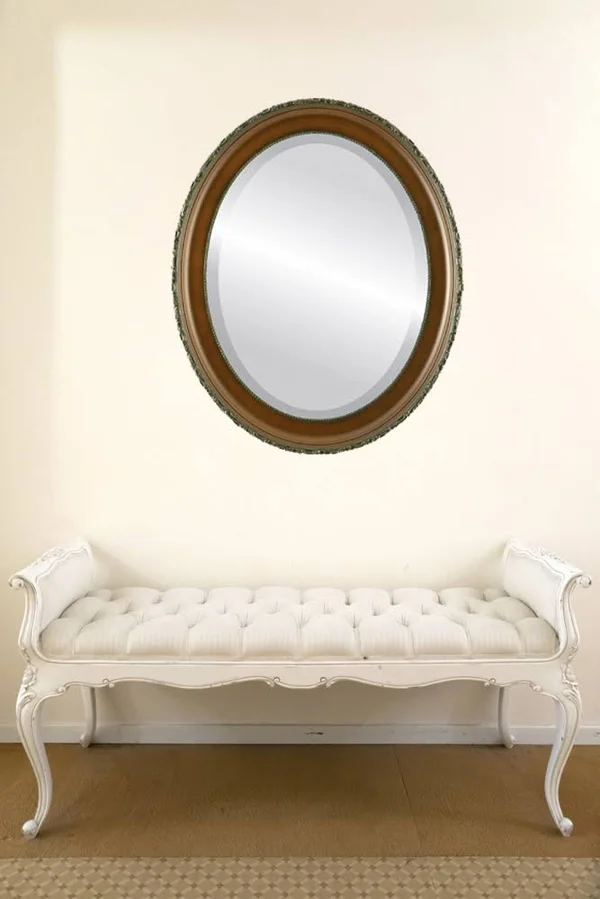 Kensington Framed Oval Mirror - Rubbed Bronze